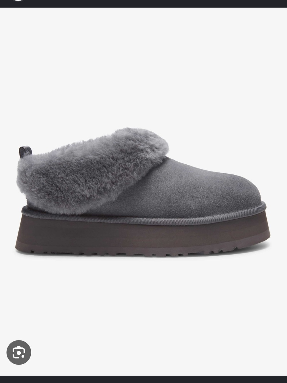 NEW with tags UGG Tazzelle Mule in Grey Suede with Plush Shearling